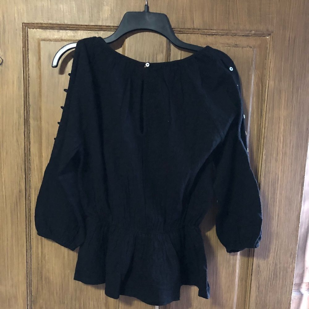 Lucky Brand Jacquard Cold Shoulder Top - Picture 5 of 8